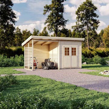 Förråd Luoman Lillevilla Kataja 8,9 m² Friggebod Byggsats i Trä med Pulpettak