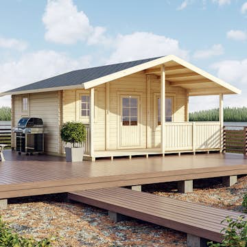 Attefallshus Luoman Lillevilla Orivesi 20 m² Komplett Stuga med Sadeltak