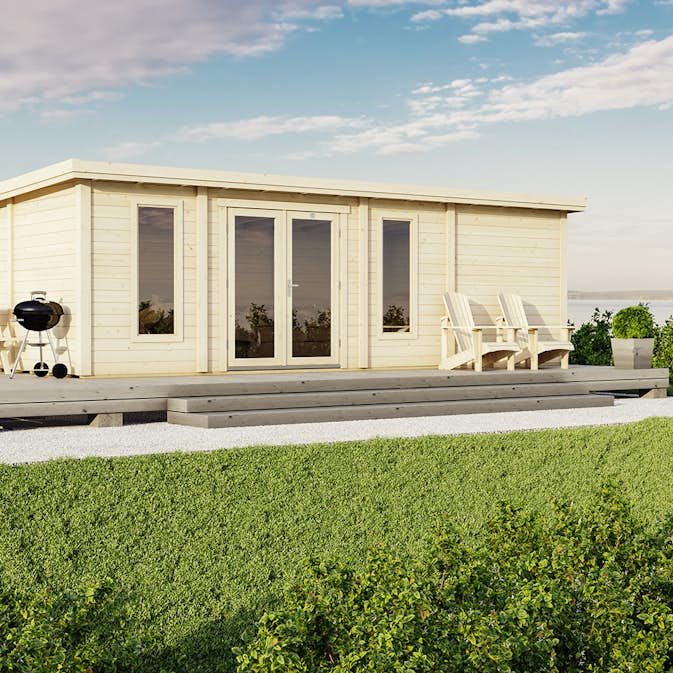 Attefallshus Luoman Lillevilla Teno 28,8 m² Komplett Stuga med Pulpettak