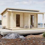 Bastu Luoman Lillevilla Kihu 13,23 m² Fristående Utebastu med Altan