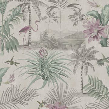 Tapet WOW Paradise Grå/Rosa