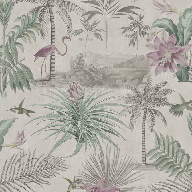 Tapet WOW Paradise Grå/Rosa