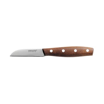 Skalkniv Fiskars Norr 7 cm - Exklusiv Liten Kniv med Trähandtag
