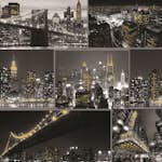 Tapet Fresco City At Night Svart