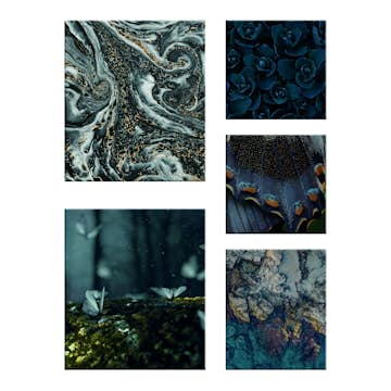 Canvastavla Art For The Home Set av 5 Classic Chique Mystisk 80x60cm