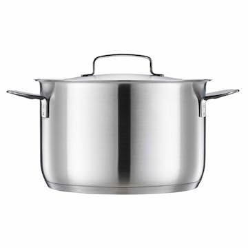 Fiskars All Steel Gryta 5 L – Ugnssäker Gryta i Rostfritt Stål Med 3-lagersbotten