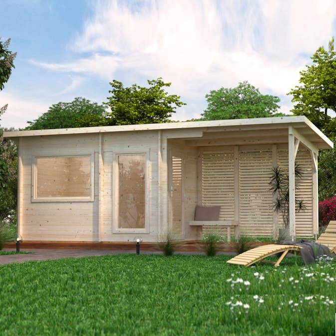 Bastu Palmako Sanna 13,5 m² Fristående Byggsats med Pulpettak