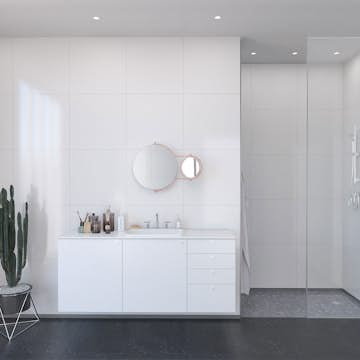 Våtrumsskiva Fibo Denver White 3091-LM6060HG