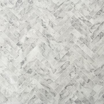 Tapet Contour Marble Chevron Tile Vit