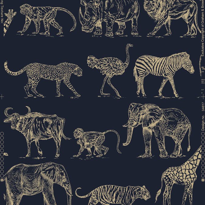 Tapet Superfresco Easy Safari Dark Blå