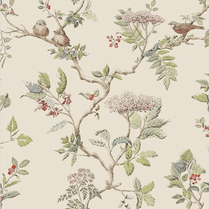 Tapet Laura Ashley Elderwood Naturel EasyUp, Mönstrad Flerfärgad
