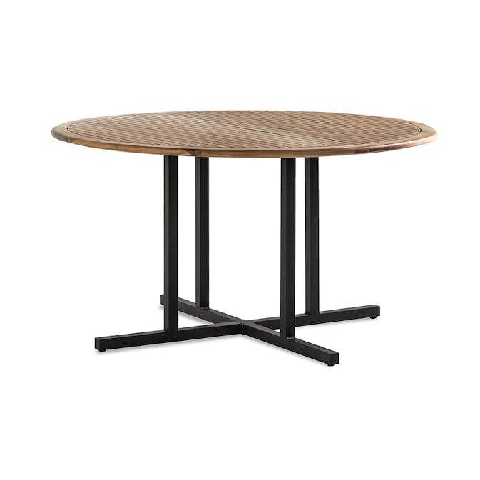 Utebord Comfort Garden Lines Runt 140 cm Akacia/Svart