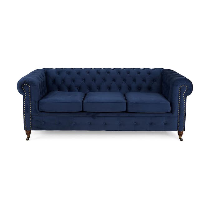 3-sitssoffa Manor House Chesterfield Deluxe Sammet