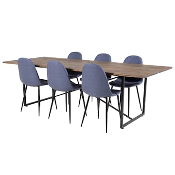 Matgrupp Venture Home Peo med 6 Pobbie Stolar Polyestertyg