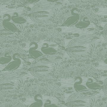 Tapet Laura Ashley Swans Jade Grön 118472