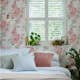 Tapet Laura Ashley Hollyhocks Coral Rosa 118479