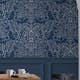 Tapet Laura Ashley Silchester Midnight Seaspray Blå 119852