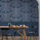 Tapet Laura Ashley Silchester Midnight Seaspray Blå 119852
