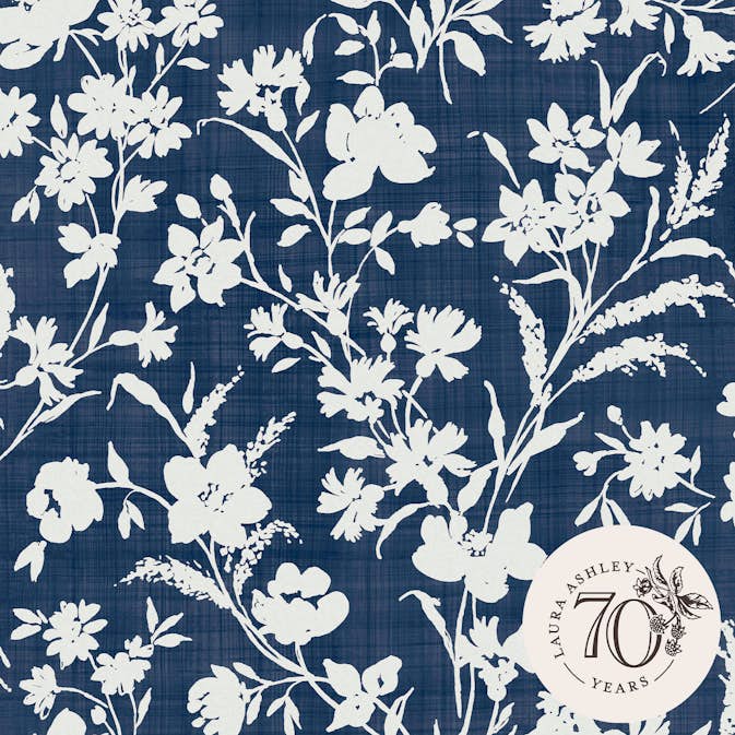 Tapet Laura Ashley Rye Midnight Seaspray Blå 119854