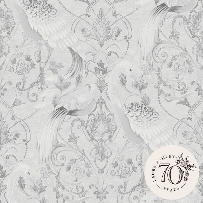 Tapet Laura Ashley Tregaron Silver 119868 EasyUp, Mönstrad Silver