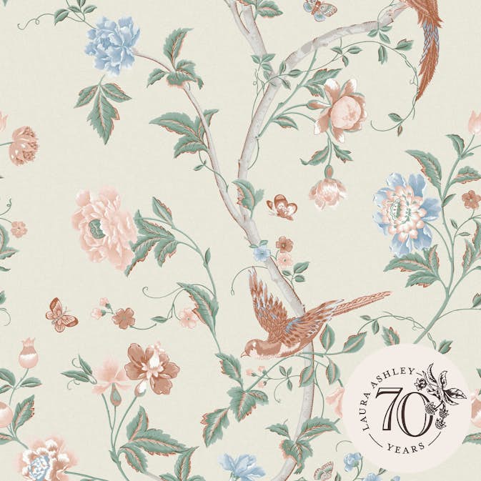 Tapet Laura Ashley Summer Palace Sage / Apricot 120133