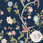 Tapet Laura Ashley Summer Palace Midnight Blå 120134