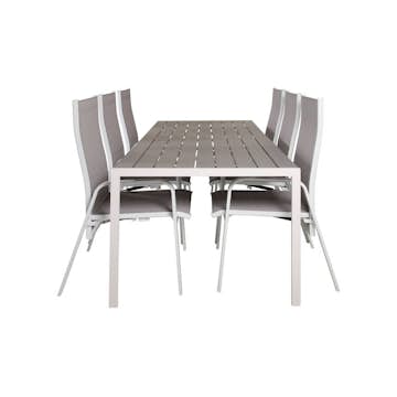 Matgrupp Venture Home Buitepos Matgrupp Utomhus inkl 6 Dusternbrook Karmstolar