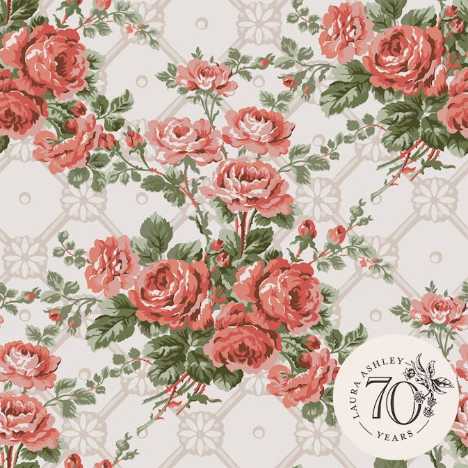 Tapet Laura Ashley Country Roses Old Rose Rosa 121081