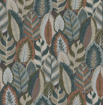 Tapet Sublime Arty Leaves Grn/bl/terra 121126