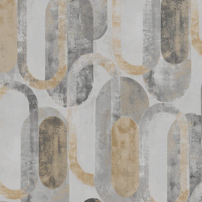 Tapet Sublime Oval Shapes Sand Guld 121137