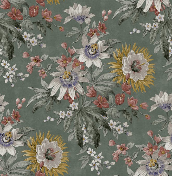 Tapet Sublime Elegant Flower Grön 121159