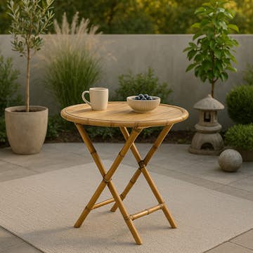 Trädgårdsbord Venture Home Cane, Cafébord Utomhus i Naturfärgad Rotting