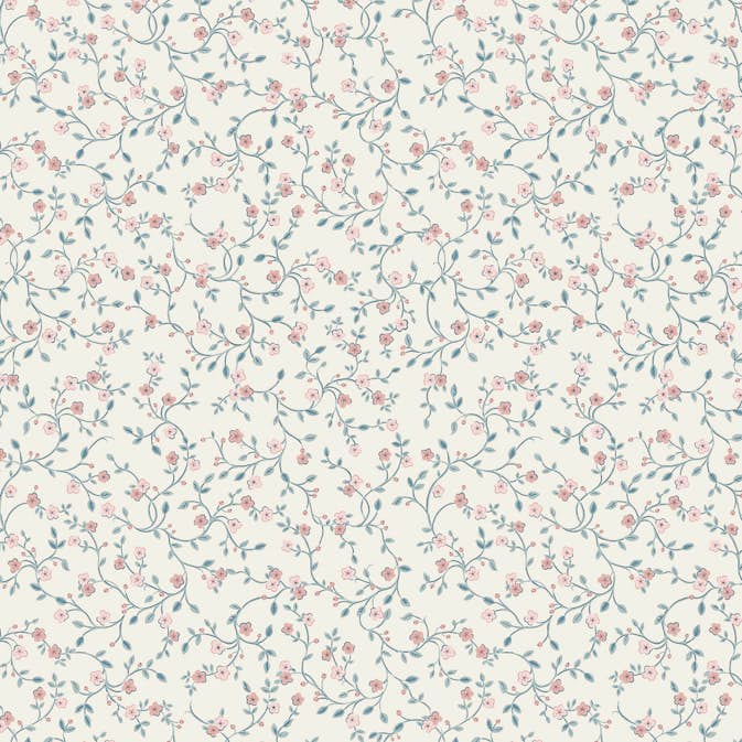 Tapet Laura Ashley Belncow Sprig Dark Duck Egg Blå 122749