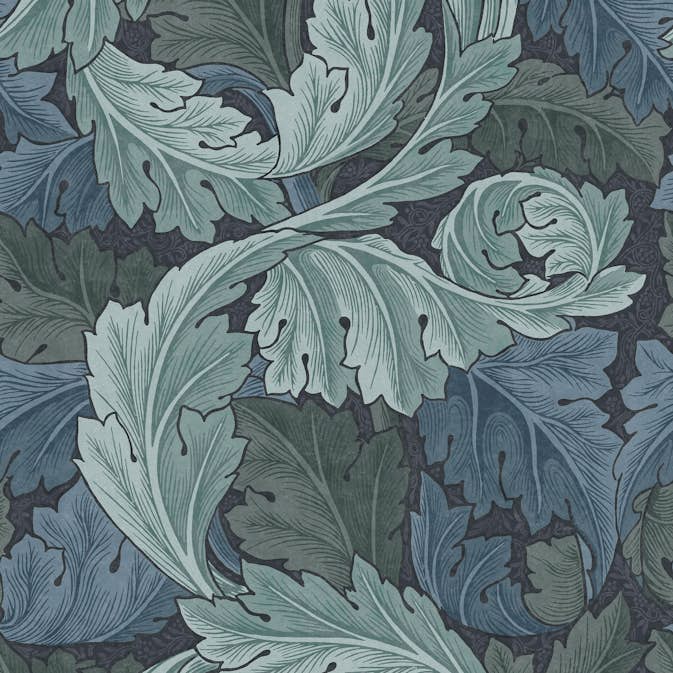 Tapet William Morris At Home Acanthus 124225 EasyUp, Mönstrad Blå