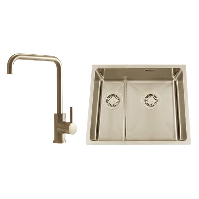 Disklåda Nordic Tech Titan 53 KHX Nickel med Köksblandare Steel Square