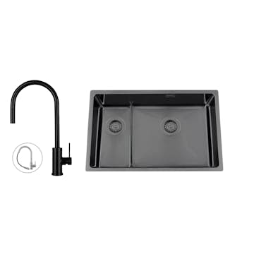 Disklåda Nordic Tech Titan 73 KHX Nickel med Köksblandare Steel Accent D