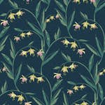 Tapet Laura Ashley Fulwell Fuchsia Blå