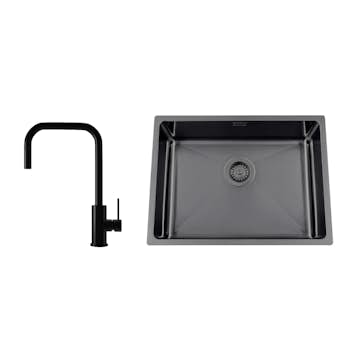 Disklåda Nordic Tech Titan 530 X med Köksblandare Steel Accent Square D