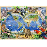 Barntapet ForWall Jorden halvklot och vilda djur - EasyUp