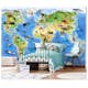 Barntapet ForWall Världskarta med vilda djur - EasyUp