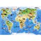 Barntapet ForWall Världskarta med vilda djur - EasyUp