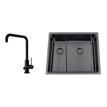 Disklåda Nordic Tech Titan 53 KHX Nickel med Köksblandare Steel Mood D