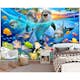 Barntapet ForWall Delfiner & tropiska palmer - EasyUp