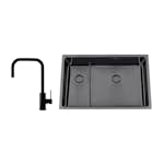 Disklåda Nordic Tech Titan 73 KHX Nickel med Köksblandare Steel Accent Square D