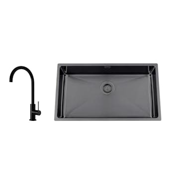 Disklåda Nordic Tech Titan 730 X med Köksblandare Steel Equip Shadow