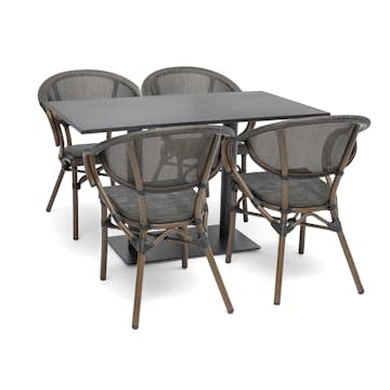 Caféset Hillerstorp Näsby med 4 st Äppelhed Trädgårdstolar