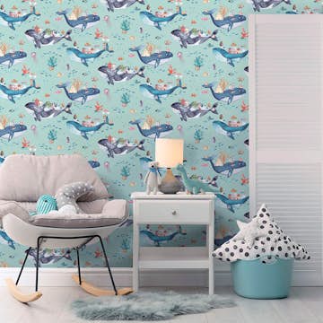 Tapet Holden Dream Catcher Whale Town Soft Teal 13221