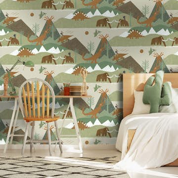 Tapet Holden Dream Catcher Prehistoric Green Orange 13260