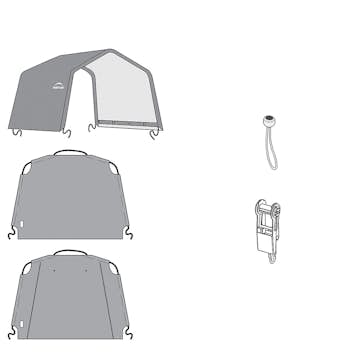 Duk gop till Original Garagetält Grå 23 m² UV-behandlad & Vattenavvisande