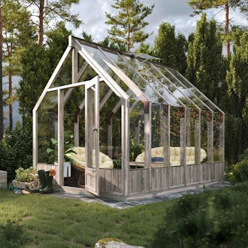 Växthus Palmako Emilia Fristående med Härdat Säkerhetsglas & Tryckimpregnerat Trä, 8,7 m²